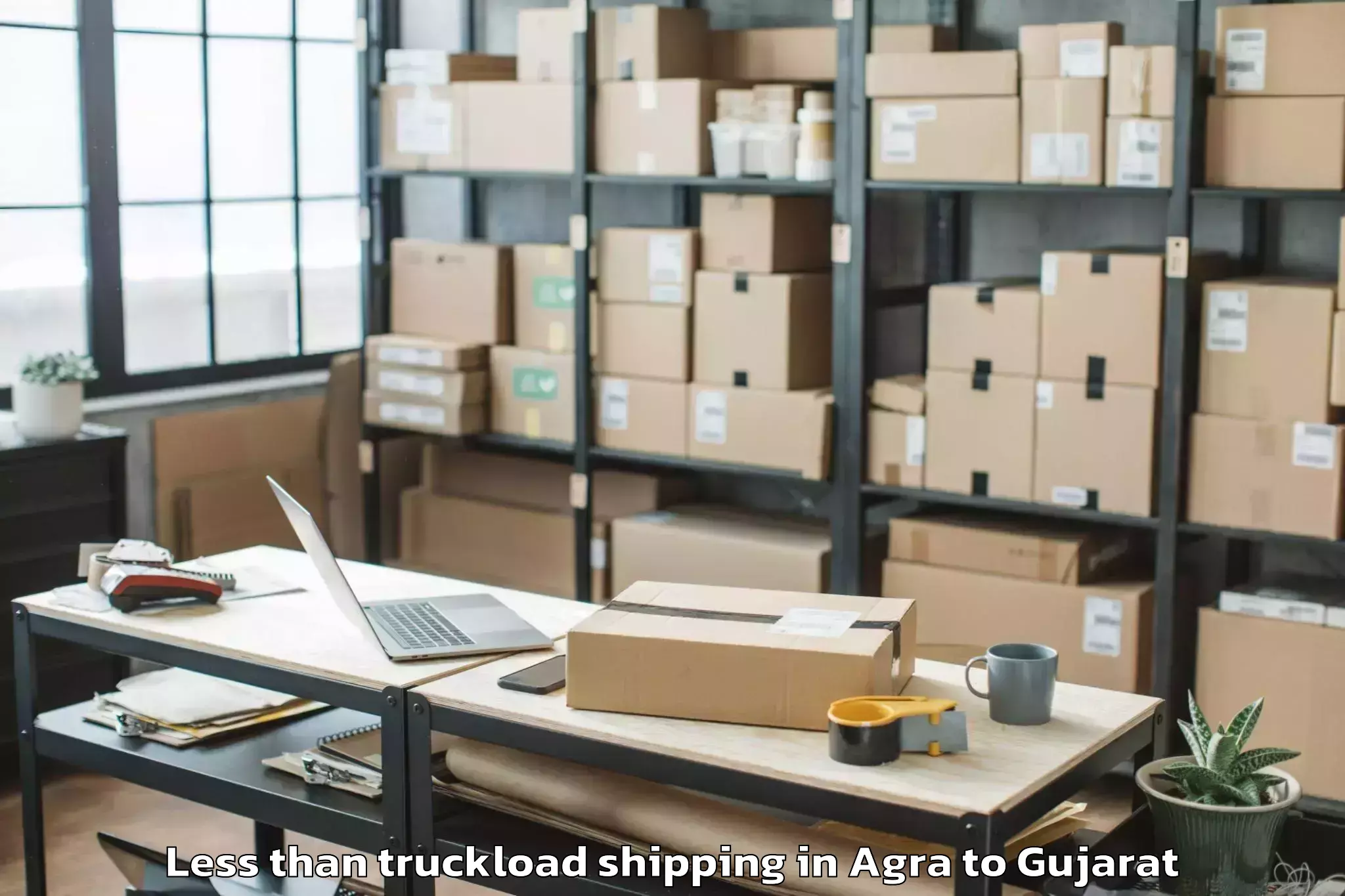 Hassle-Free Agra to Kalavad Less Than Truckload Shipping